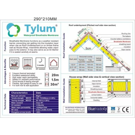 Rollo de Lámina Permeable a Vapor y Hermética Tylum: imagen 3