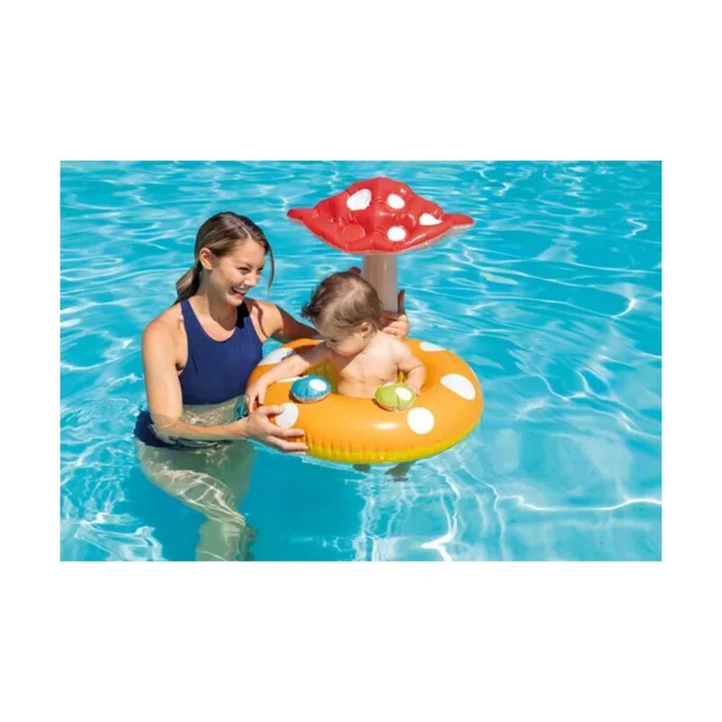 Salvavidas Andadera Con Techo Para Bebé De Hongo 1 A 2 Años Color Naranja