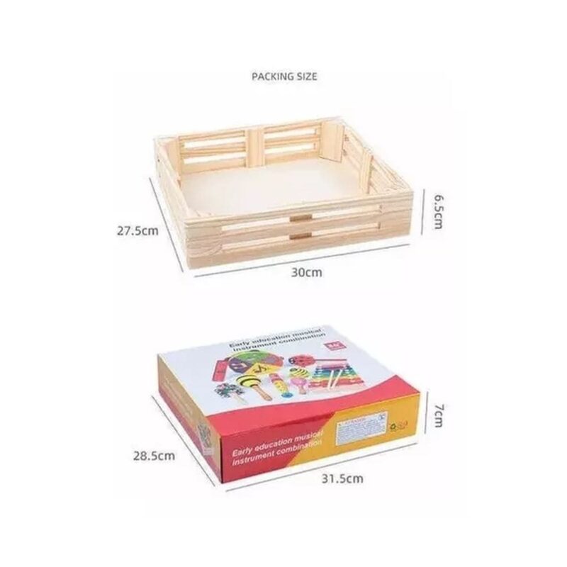 Set De 9 Instrumentos Musicales En Caja De Madera Infantil