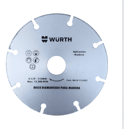 Disco Diamantado Para Madera 115mm Wurth