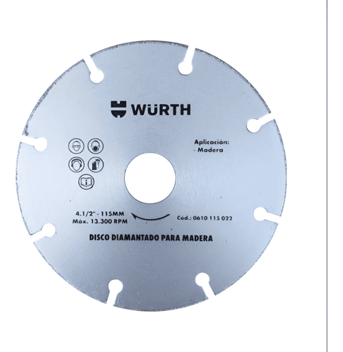 Disco Diamantado Para Madera 115mm Wurth