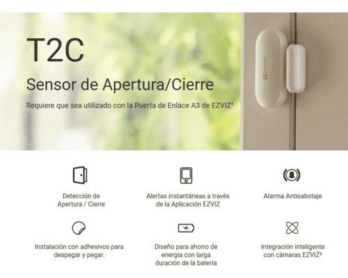 Cs-t2c Sensor Magnetico Inalambrico Para Puertas Y Ventanas