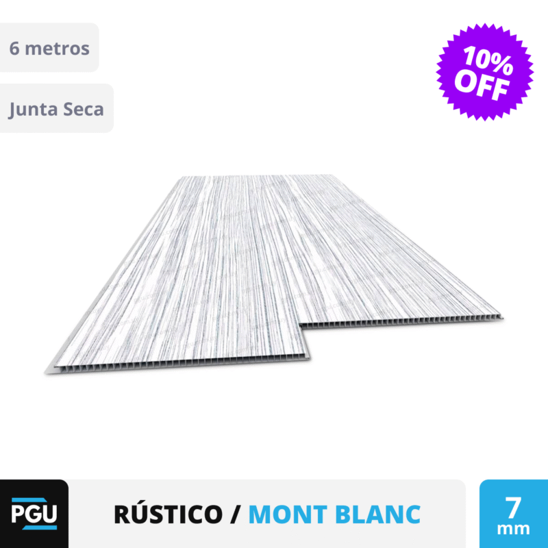 Cielorraso de PVC Rústico Junta Seca 7mm