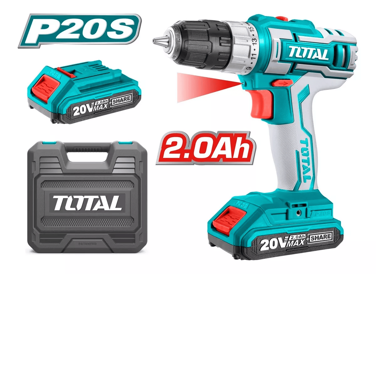 Atornillador Inalámbrico 20v Total Color Verde, Frecuencia 50Hz/60Hz: imagen 1