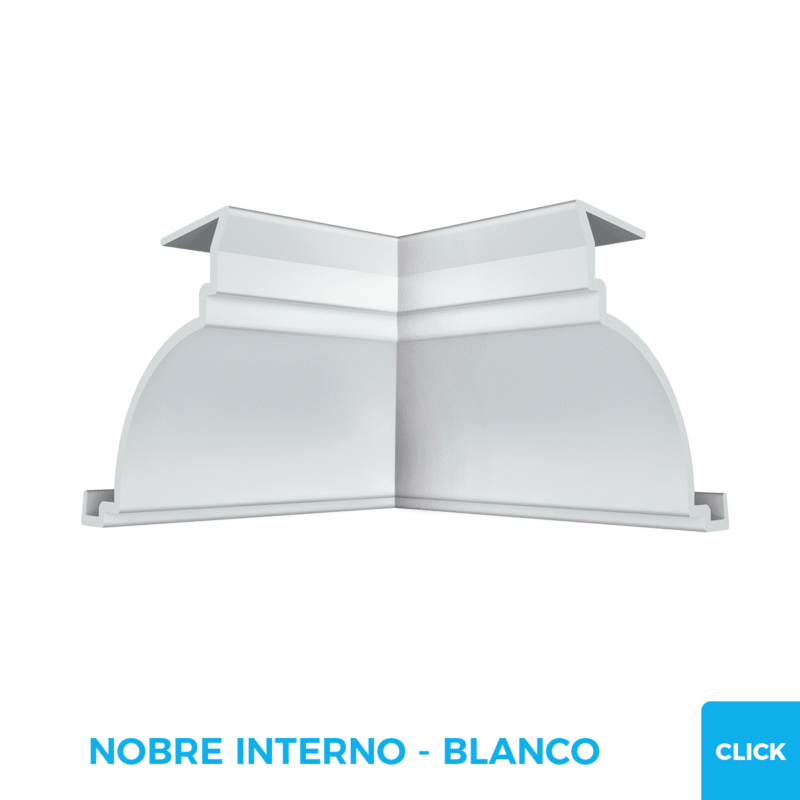 Esquinero Media Caña Interno Click - PVC Plasbil