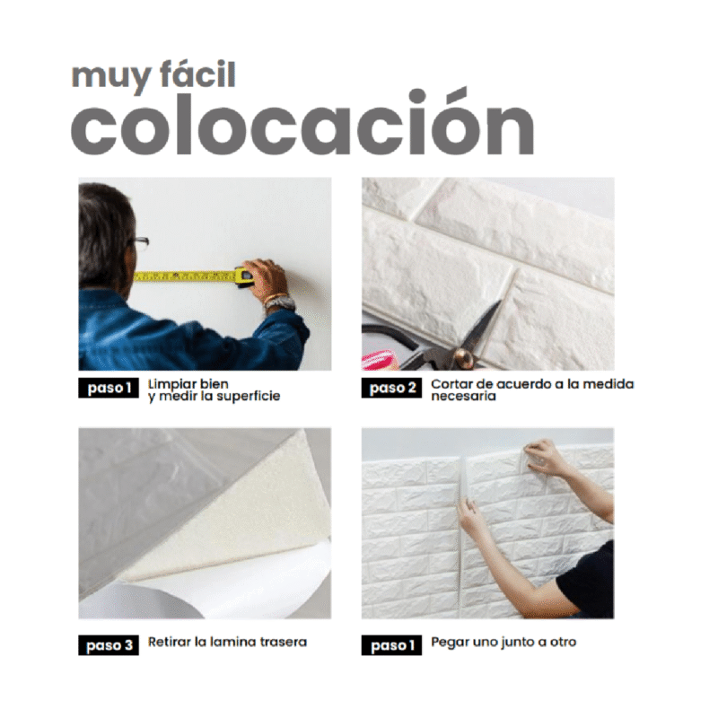 Placas Autoadhesivas Símil Ladrillo 3D