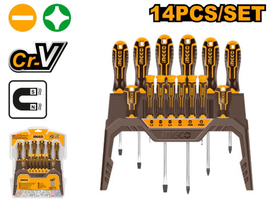 Juego 14 Destornilladores Ingco HKSD1428