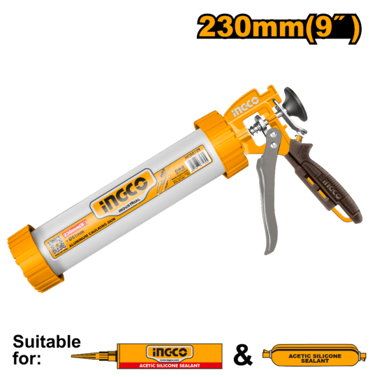 PISTOLA APLICAR SILICONA INDUSTRIAL 9" INGCO HCG0109