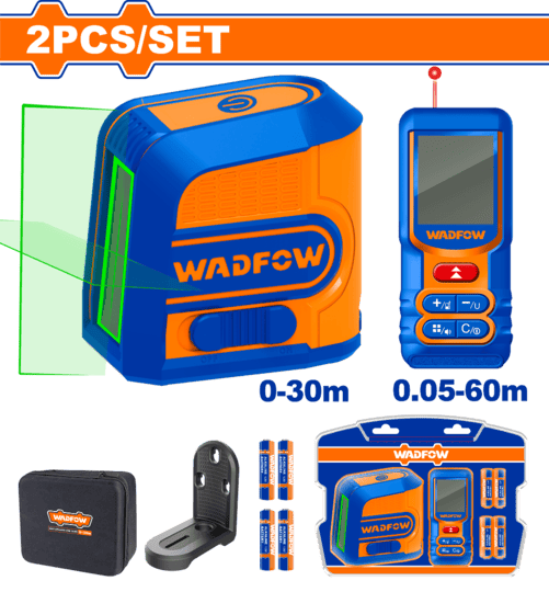 Set medición laser verde + medidor de distancia Wadfow