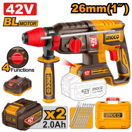 Rotomartillo a Batería 42v CRHLI42 ingco: imagen 2