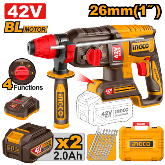 Rotomartillo a Batería 42v CRHLI42 ingco