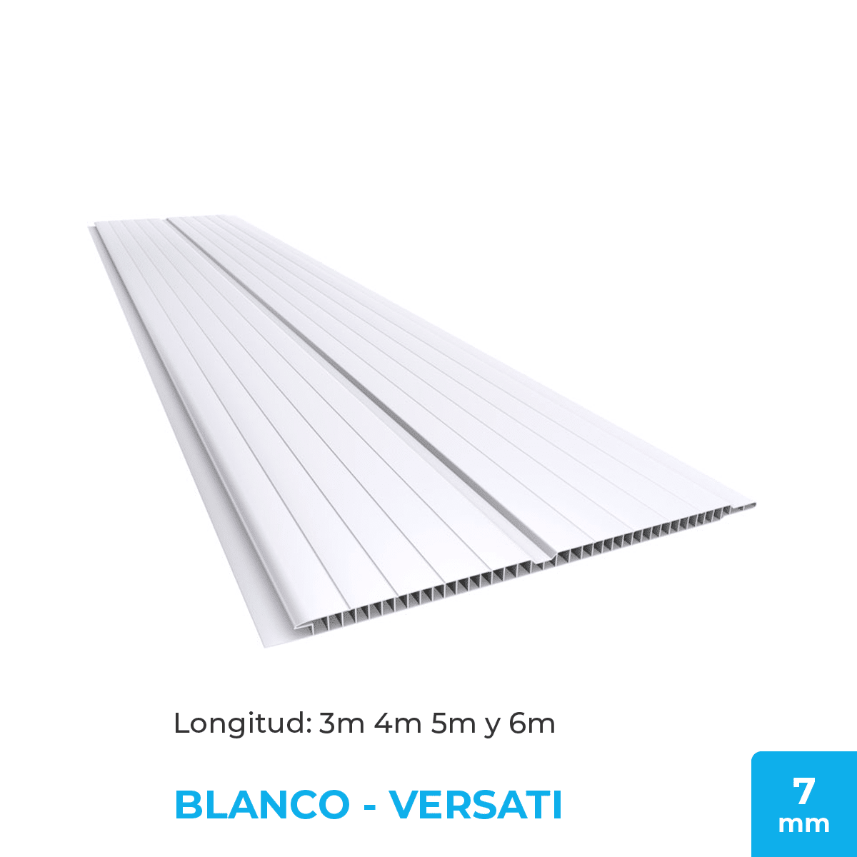 Cielorraso de PVC Blanco - Versati 20cm x 7mm: imagen 1