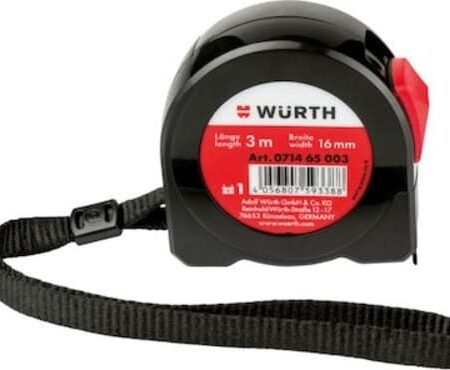 Cinta Métrica Flexómetro De Bolsillo Wurth 16mm X 3mts