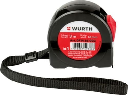 Cinta Métrica Enrollable Wurth, De 19 Mm Y 5 M