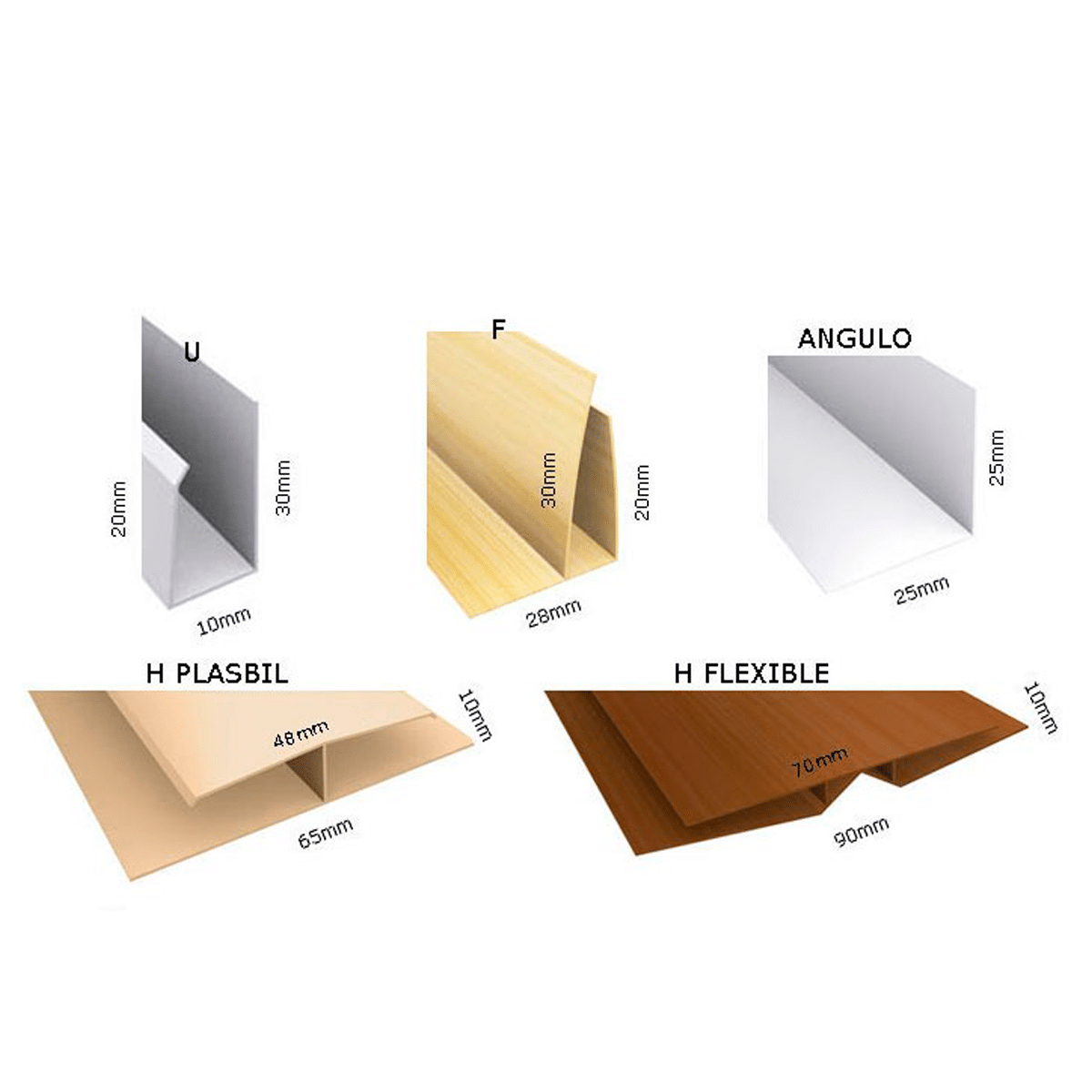 Perfiles de PVC - Modelo H: imagen 8